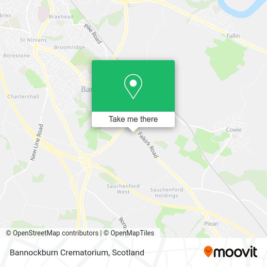 How to get to Bannockburn Crematorium in Stirling by bus or train?