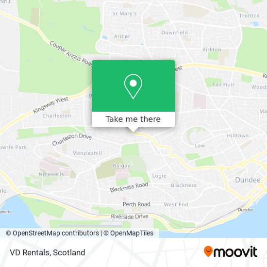 How to get to VD Rentals in Dundee by Bus or Train?