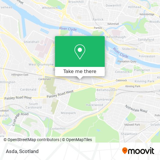 How to get to Asda in Glasgow by Bus, Train or Light rail?