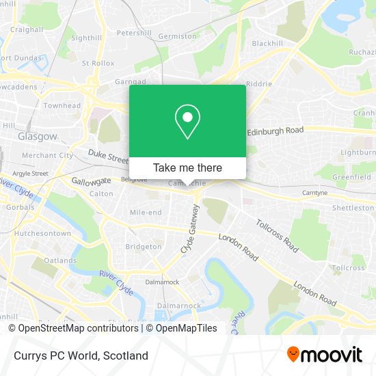 How to get to Currys PC World in Glasgow by bus or train?