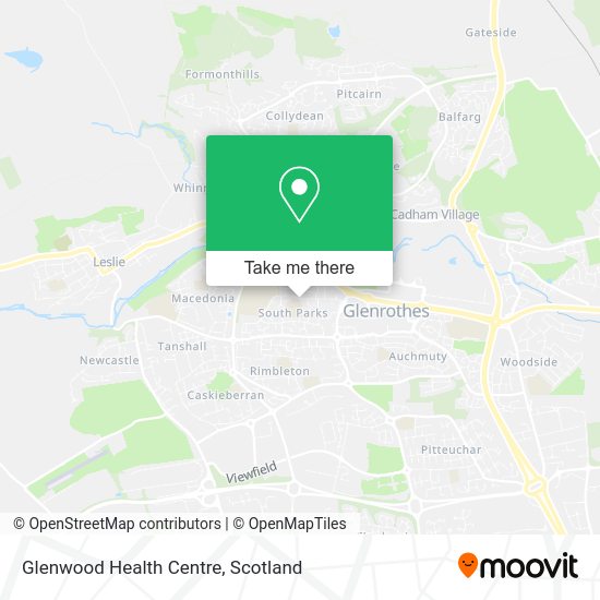 How to get to Glenwood Health Centre in Glenrothes by bus or train?