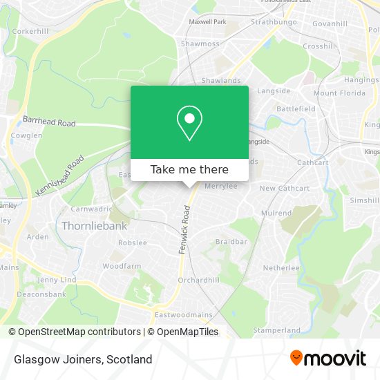 How to get to Glasgow Joiners in Giffnock by Bus, Train or Light rail?