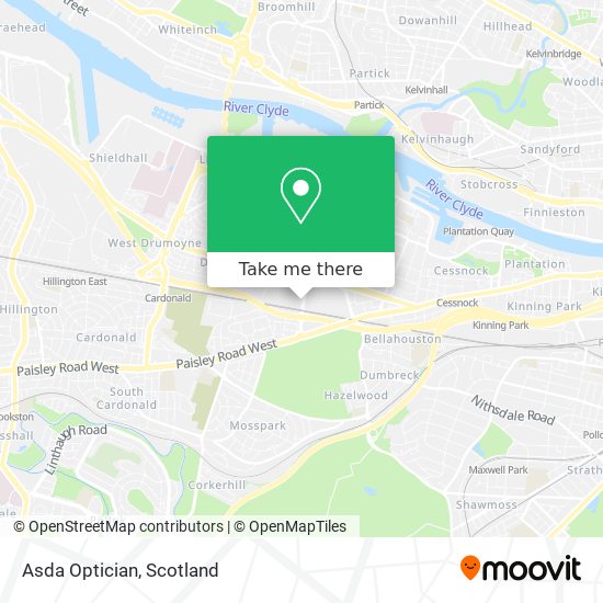 How to get to Asda Optician in Glasgow by Bus or Train?