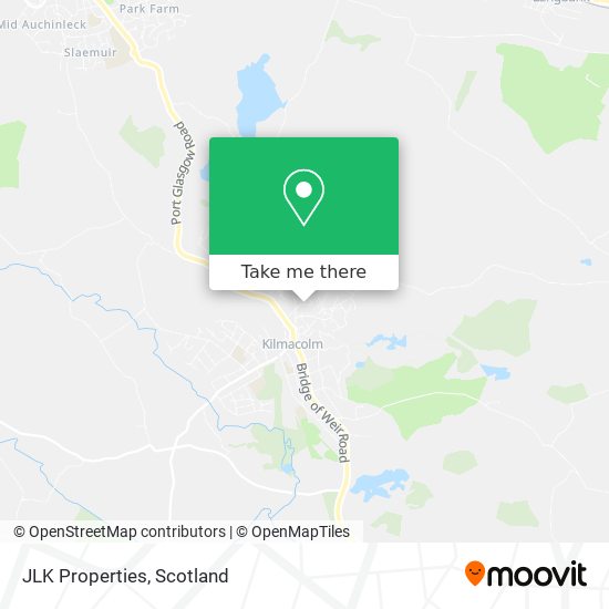 How to get to JLK Properties in Kilmacolm by Bus or Train?