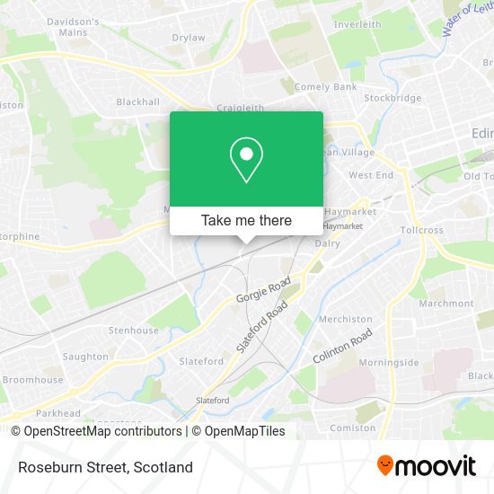 How to get to Roseburn Street in Edinburgh by bus, light rail or train?