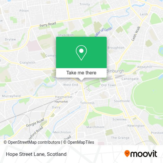 How to get to Hope Street Lane in Edinburgh by bus or train?