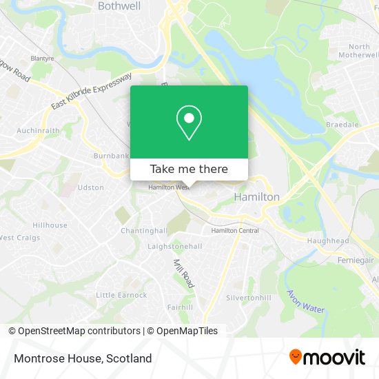 How to get to Montrose House in Hamilton by Bus or Train?
