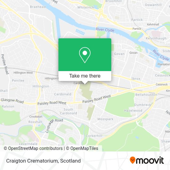 How to get to Craigton Crematorium in Glasgow by bus or train?