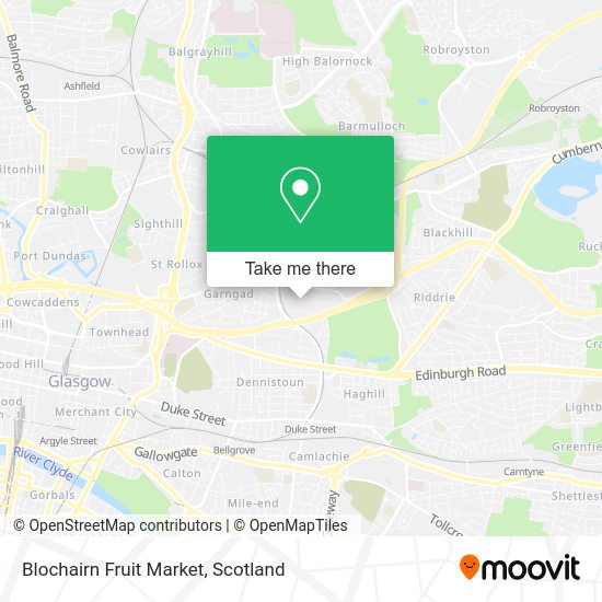 How to get to Blochairn Fruit Market in Glasgow by bus or train?