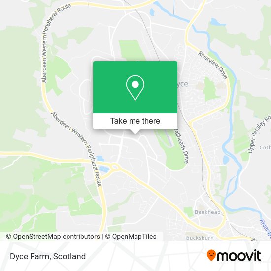 How to get to Dyce Farm in Aberdeen City by bus or train?