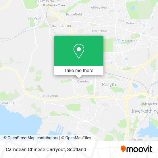 How to get to Camdean Chinese Carryout in Rosyth by Bus, Train or Light
