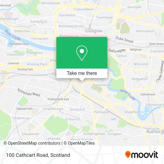 How to get to 100 Cathcart Road in Glasgow by bus or train?