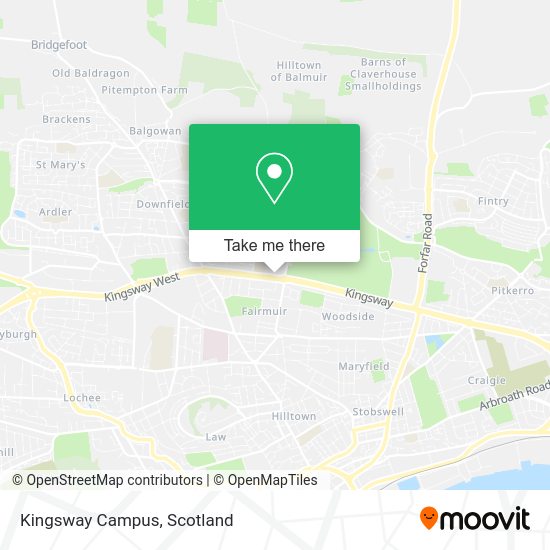 How to get to Kingsway Campus in Dundee by bus or train?