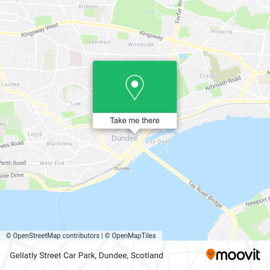 How to get to Gellatly Street Car Park, Dundee by bus or train?