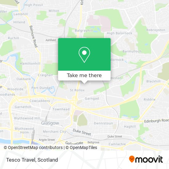 How to get to Tesco Travel in Glasgow by bus or train?