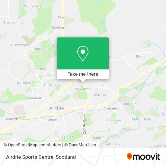 How to get to Airdrie Sports Centre by bus or train?