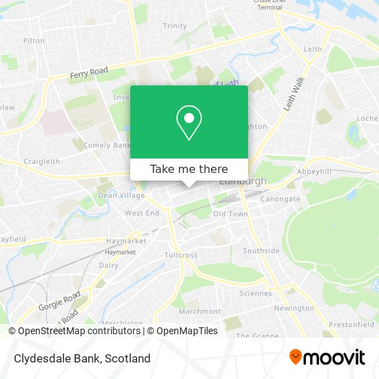 How to get to Clydesdale Bank in Edinburgh by Bus, Light rail or Train?