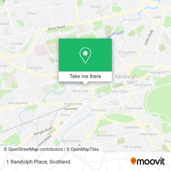 How to get to 1 Randolph Place in Edinburgh by bus or train?