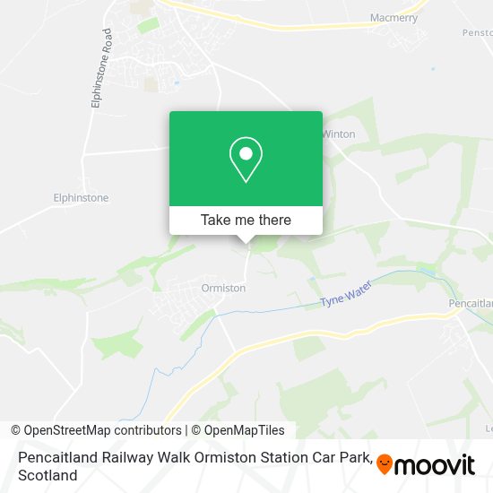 How to get to Pencaitland Railway Walk Ormiston Station Car Park in East Lothian by bus or train?