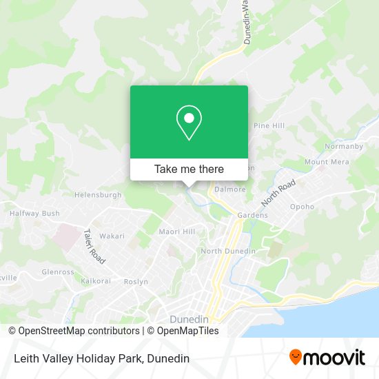 How to get to Leith Valley Holiday Park in Dunedin by bus?