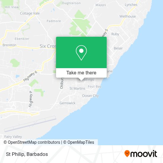St Philip Barbados Map