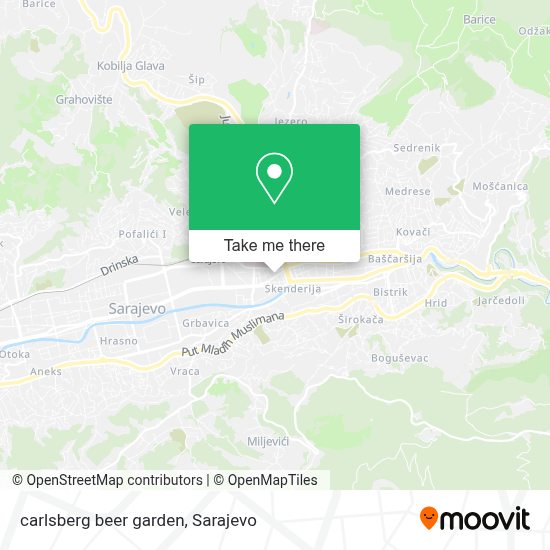 Kako doći do carlsberg beer garden u Centar Sarajevo pomoću Autobus