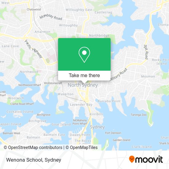 How to get to Wenona School in North Sydney by bus, metro or train?
