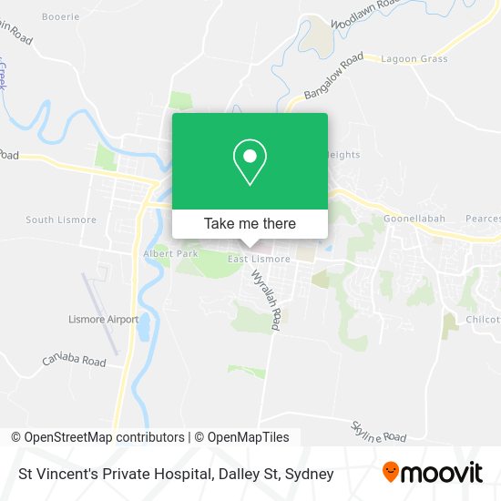 How to get to St Vincent's Private Hospital, Dalley St in East Lismore