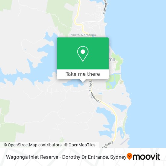 How to get to Wagonga Inlet Reserve Dorothy Dr Entrance in Narooma by