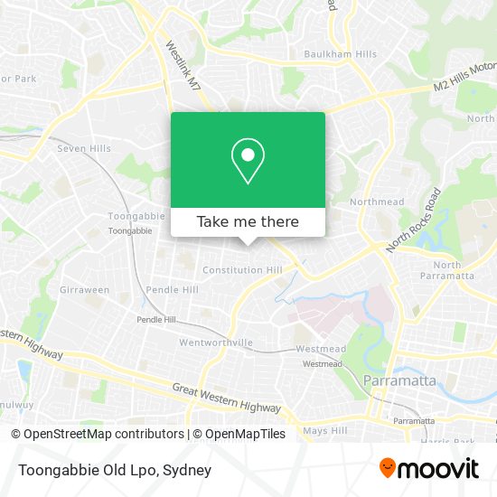How to get to Toongabbie Old Lpo in Old Toongabbie by Bus or Train?