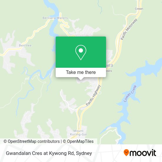 How to get to Gwandalan Cres at Kywong Rd in Berowra by Bus or Train?
