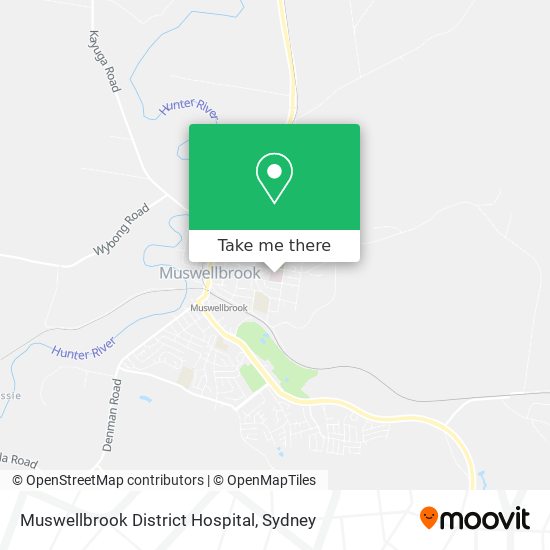 How to get to Muswellbrook District Hospital by Train or Bus?