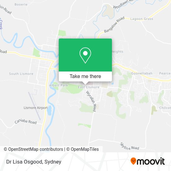 How to get to Dr Lisa Osgood in East Lismore by Bus or Train?