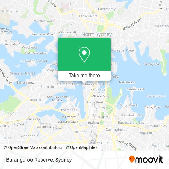 How to get to Barangaroo Reserve by bus, train, metro, light rail or ferry?