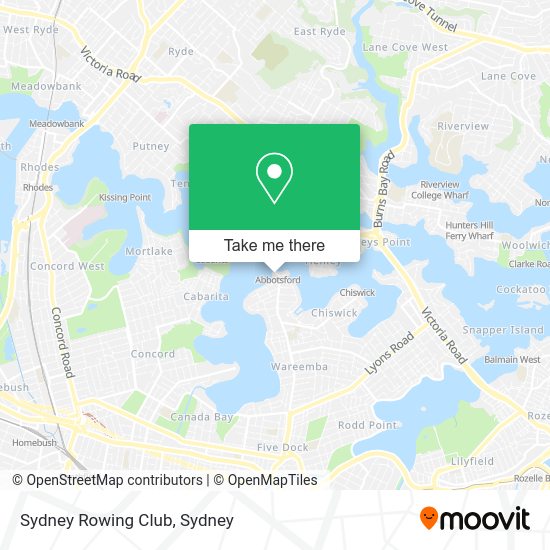 How to get to Sydney Rowing Club in Abbotsford (NSW) by bus, ferry