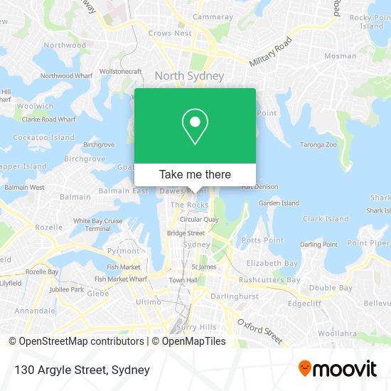 How to get to 130 Argyle Street in The Rocks (Sydney NSW) by train