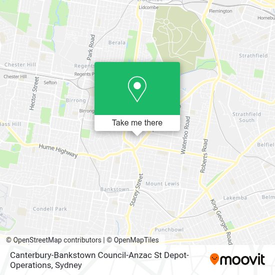 How to get to CanterburyBankstown CouncilAnzac St DepotOperations in Greenacre by bus or train?