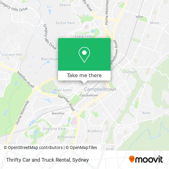 How to get to Thrifty Car and Truck Rental in Campbelltown (NSW) by