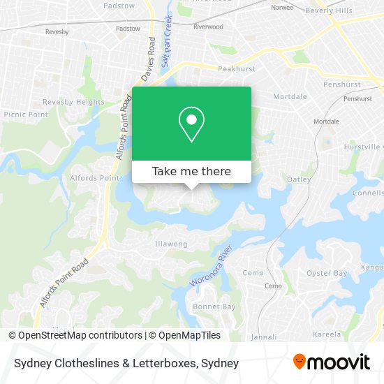 How to get to Sydney Clotheslines & Letterboxes in Lugarno by Bus or Train?