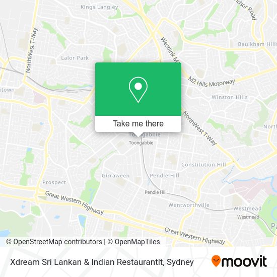 How to get to Xdream Sri Lankan & Indian Restaurantlt in Toongabbie