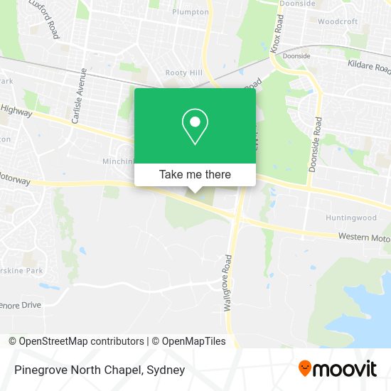 How to get to Pinegrove North Chapel in Minchinbury by bus or train?