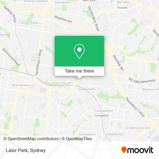 How to get to Lalor Park in Seven Hills (NSW) by bus or train?