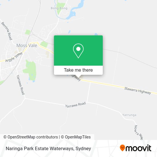 How to get to Naringa Park Estate Waterways in Moss Vale by bus or train?