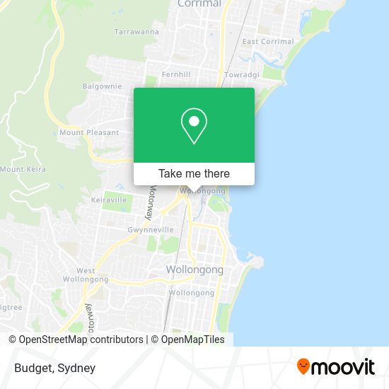 How to get to Budget in North Wollongong by bus or train?