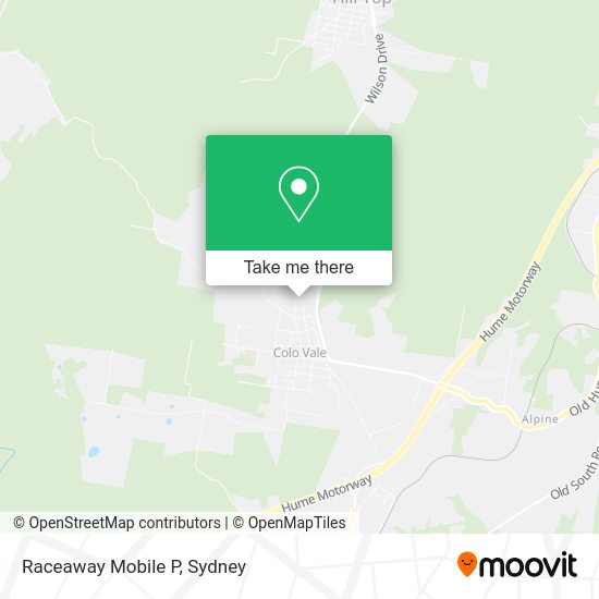 How to get to Raceaway Mobile P in Colo Vale by bus or train?