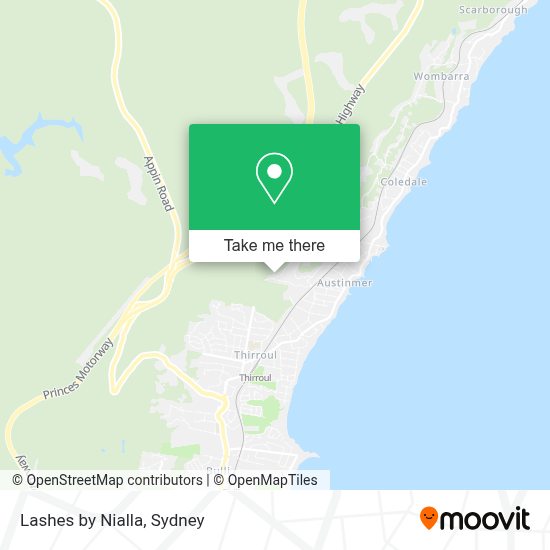How to get to Lashes by Nialla in Austinmer by bus or train?