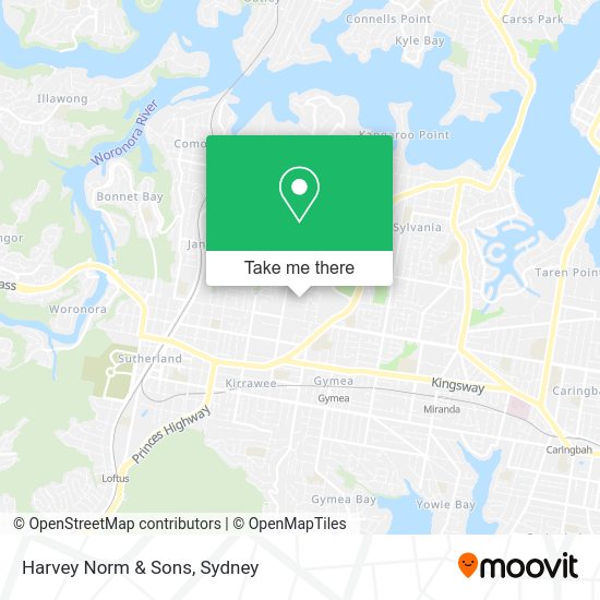 How to get to Harvey Norm & Sons in Kirrawee by bus or train?