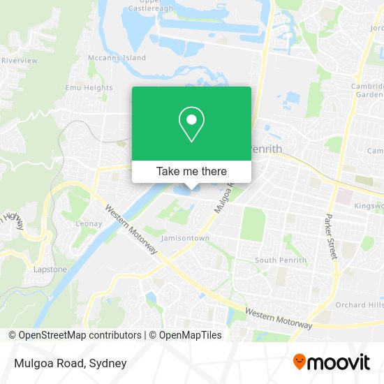 How to get to Mulgoa Road in Penrith by bus or train?