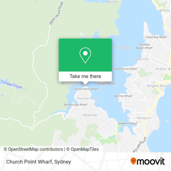 How to get to Church Point Wharf in Sydney by bus or train?