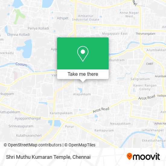 How to get to Shri Muthu Kumaran Temple in Saidapet by bus?